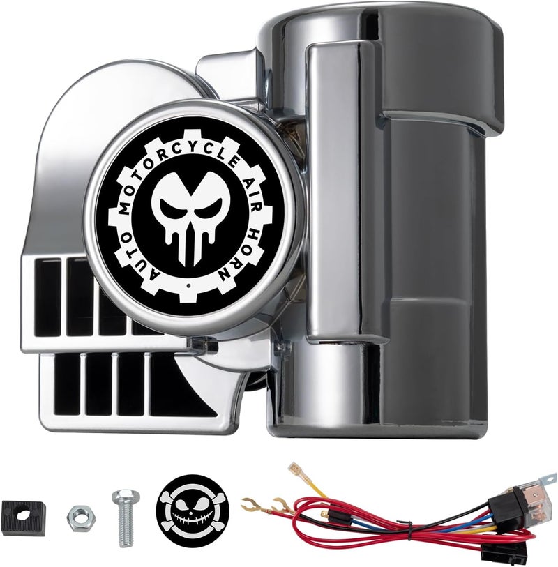 AOLIHAN 12V Snail Air Horn Train Horn for Motorcycle,Super Loud Air Horn Kit with Truck and Car, Motorbike Compatible - 150DB Train Sound for Boats & Pickups - Image 1